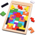 FFTROC Wooden Puzzles for Kids Ages 4-10, Thick Colorful 3D Russian Blocks and Brain Teaser Tangram Jigsaw STEM