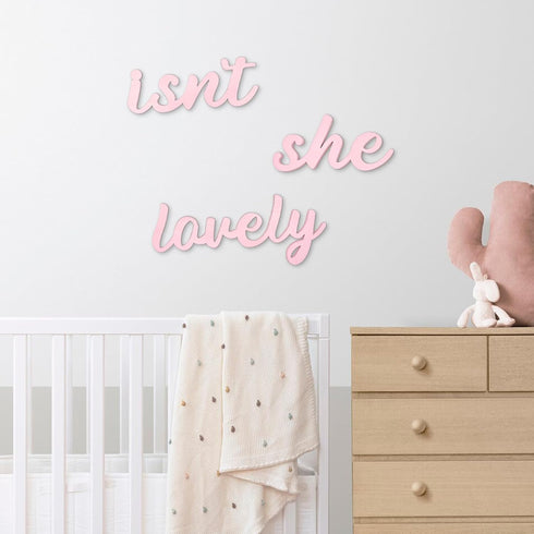 AOCEAN Wood Sign Boho Decor Isnt She Lovely Wall Art Bedroom Baby Girl Princess Room Nursery Shelf Home Decoration