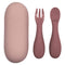 TUM TUM Baby Cutlery with Case, Baby Spoon & Fork Set, Silicone Baby Cutlery for 6 Months Plus, Pink