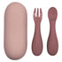 TUM TUM Baby Cutlery with Case, Baby Spoon & Fork Set, Silicone Baby Cutlery for 6 Months Plus, Pink
