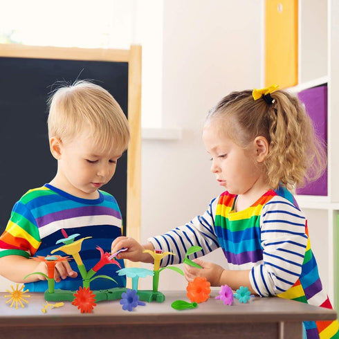 VERTOY Flower Garden Building Toy Set - 143 pcs STEM Educational Activity Toys for 3-6 Year Old Girls, Birthday Gift