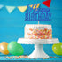 Blue Glitter Happy Birthday Cake Topper, Birthday Sign Cake Topper for Adults, Children, Teenagers, Anniversary Party