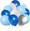 Blue Silver White Latex Balloons, 50pcs 12 inch Metallic Balloons for Birthday Wedding Party Decoration