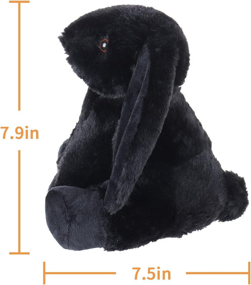 Apricot Lamb Toys Plush Bunny Rabbit, Stuffed Animal with Fluffy Soft Ears (Black, Small-8")