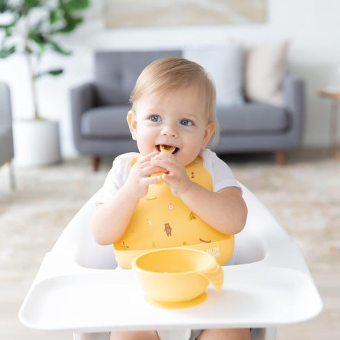 Bumkins Bibs, Silicone Pocket for Babies, Baby Bib for Girl or Boy, for 6-24 Months Up to Toddler, Essential Must Have for Eating, Feeding, Baby Led Weaning Supplies, Mess Saving, Camp Gear Green