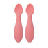 Nuby Silicone Mini Spoons, 2-Pack, Baby-Led Weaning Spoons for Babies, 4+ Months, Pink