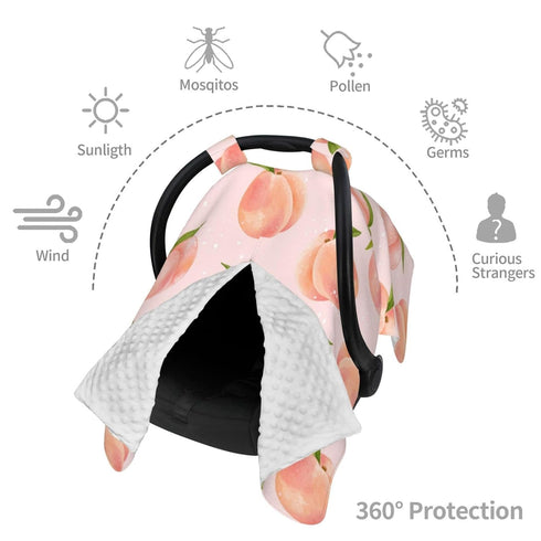 Schgap Peach Car Seat Covers Canopy for Baby Soft Stroller Cover Nursing Cover Breastfeeding Baby Carrier Cover