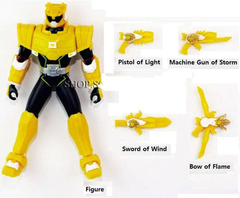 Miniforce Max Korean Robot Action Figure, Yellow 5.5" with 4 Weapons, 14 Joints Move (Single Product)