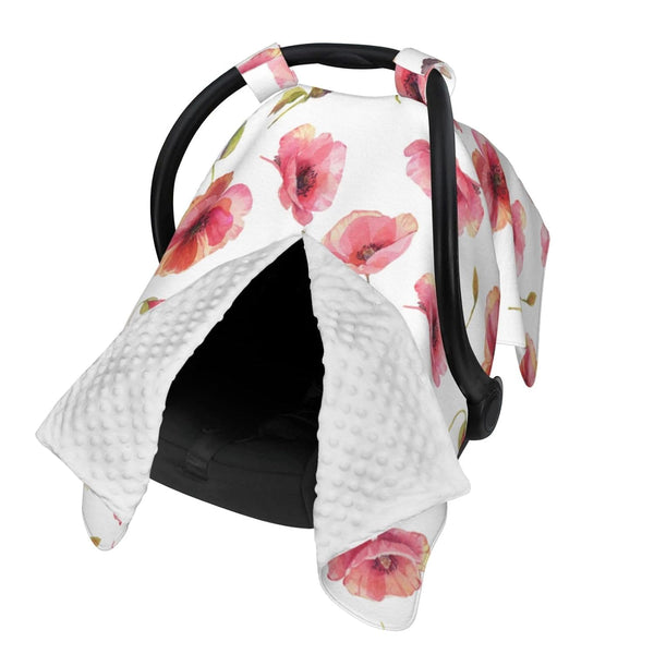 Zhbvncp Flowers of Poppy Baby Car Seat Cover & Breastfeeding Nursing Cover -