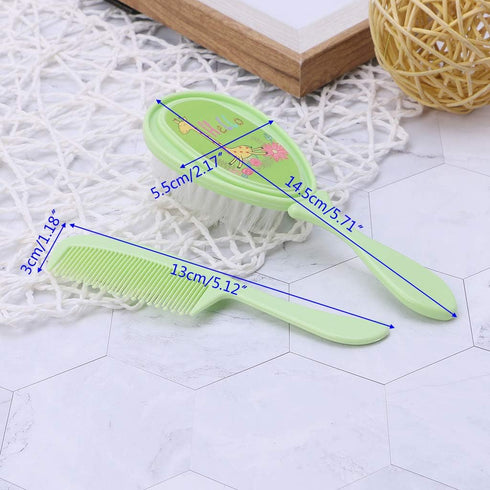 Junlinto 1 Set Baby Comb Brush Nursing Supplies Bathing Washing Hair Soft Bristle Round Tip Safe Head Massage