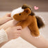 7.8" PEACH CAT Horse Stuffed Animal Cute Plushies Small Plush Toys Gifts for Kids Brown