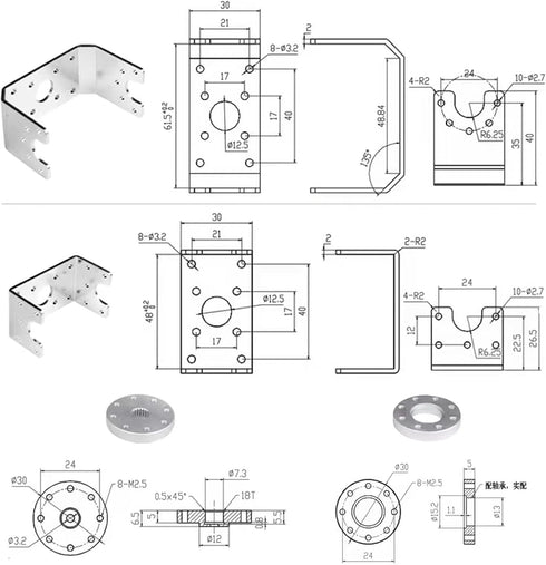 RDS5160 60 180 270 1/5 (180) Servo kg RC Digital Servo High Torque Mental Gear Degree with U-Shaped Mount Disc for RC