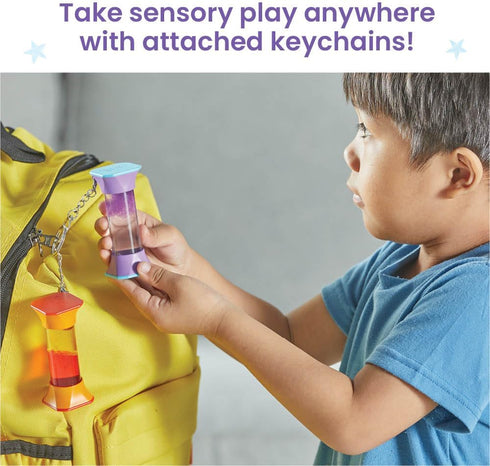 hand2mind Soothing Swirlers Sensory Tubes, Mini Fidget Keychains, Anxiety Relief Items, Calming Toys for Kids, Calm