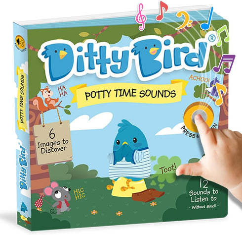 DITTY BIRD Potty Time Sound Book | Interactive Board Books for Toddlers 1-3 | Nursery Rhyme Toys for 1-3 Year Olds