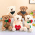 Teddy Bear Stuffed Animal with Rose, Soft Cuddly Plush Bear, Gifts for Kids, Baby Shower, Valentine's Day (Brown)