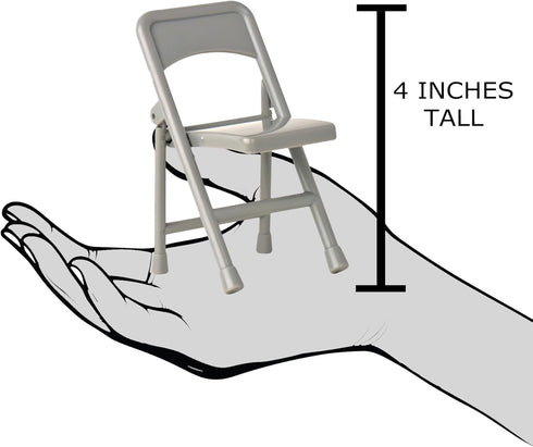 Set 2 of Gray Folding Chairs for Wrestling Action Figures