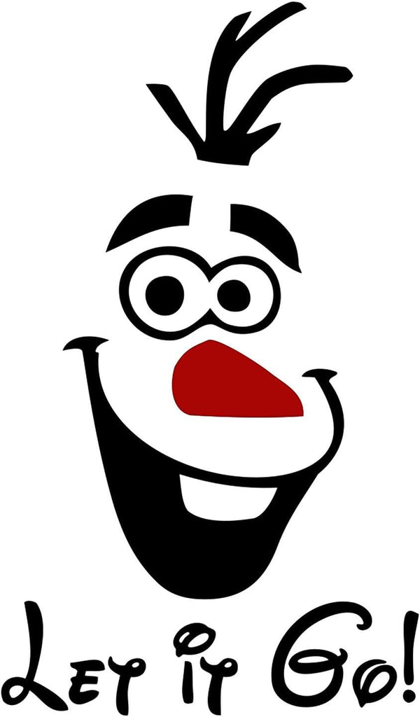 Olaf Let it Go Toilet Seat Decal Vinyl Sticker for Car or Truck (Black, 12")