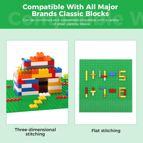 Classic Baseplates Building Plates-8 Pack 10" x 10" Building Boards,100% Compatible with All Major Brands and Activity Table, Creative Building Platforms Mats for Toy Bricks,Green