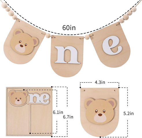 Topper,1st 1st Wooden Teddy Bear High Chair Banner - Teddy Bear Birthday Cake Birthday Teddy Bear Decorations,Beary