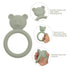 Silicone Baby Teether, Easy to Hold Teething Toy Ring for Babies, BPA Free (Power Rose + Dusty Lilac)