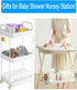 3-Tier Volnamal Diaper Caddy Organizer, Movable Diaper Cart with Wheels, Newborn Essentials Must Haves, Diaper Caddy