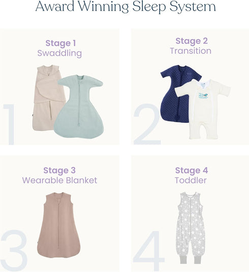 0 3 0.5 HALO Sleepsack SwaddleStretch, Arms Up or Extended Arms, Newborn Baby Swaddle, Months, TOG, Calm Sage