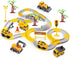 KEXBOVT 305PCS Construction Race Tracks for Kids Toys, 2 Electric Toy Cars,4Construction Cars,