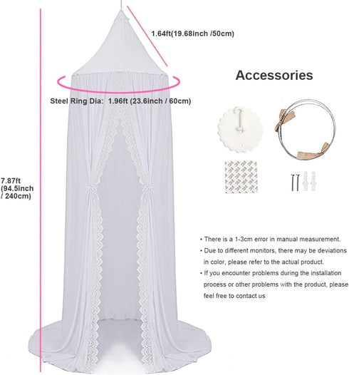 THREENTDAY LImiLI Bed Canopy for Girls and Kids Hanging Mosquito Net for Baby Crib Nook Castle Game Tent Nursery Play