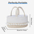 SHEKAKO Baby Diaper Caddy Organizer, Rope Tassel Nursery Storage Bin Basket, Portable Holder Tote Bag for Girl Boy
