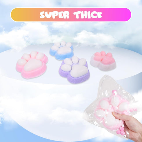 JIACAI 1pcs Toy,5 Inches Pinch White Squishy Cat Paw Squishy Big FuFu cat Squeeze Paw,Cute Soft Squeeze Fidget Toys