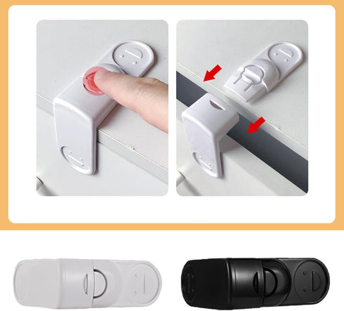 UtySty 4 Pack 90 Kitchen Cabinet Locks Baby Proofing Adhesive Degree Right Angle Drawer Locks Latches Child Safety Baby