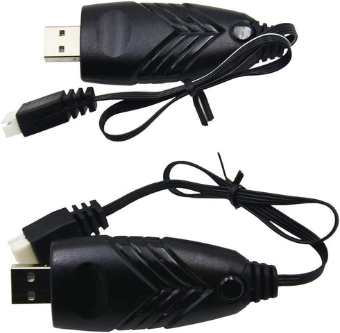 Blomiky 2 Pack 3S 1.5A USB Charger Cable - Suitable for RC Car, Boat, Airplane, Drone, 11.1V USB