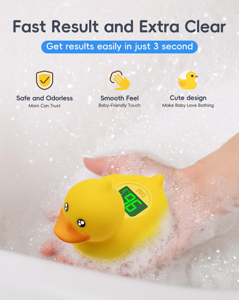 b&h Duck Rechargeable Baby Bath Thermometer - Fast Temperature Reading, Digital Water Thermometer for Bathtub and Room