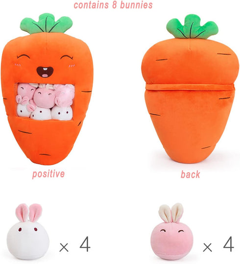 REFAHB Plush Carrot Bunnies Doll Toy Pillow - Gifts for Teens, Girls, Kids, Decorative for Sofa Chair