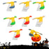 8 Pcs Balancing Bird Gravity Bird with Pyramid Combination, Physical Science Office Desktop Balance Eagle for Finger,Nostalgic Pyramid Balance Eagle for Halloween Christmas (Random Color)