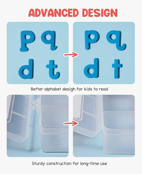 238 Gamenote Classroom Magnetic Letters Kit Pcs with Double-Side Magnet Board - Foam Alphabet Letters for Kids Spelling