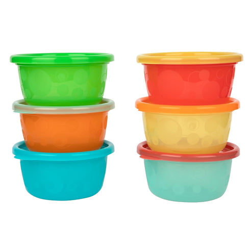 The First Years Take & Toss Toddler Bowls Set, Reusable Toddler Snack Cups, Snack Containers with Snap On Lids, Ages 9