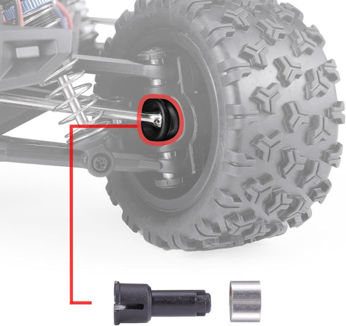 HAIBOXING RC Car Spare Parts - Plastic Front/Rear Wheel Shafts Cups for 1/18th Scale Remote Control Trucks Accessories