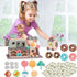 yoliyogo 34pcs Playset Pretend Play Donut Toy Candy Store Toy Realistic Functional Donut Oven with Lights and Sound