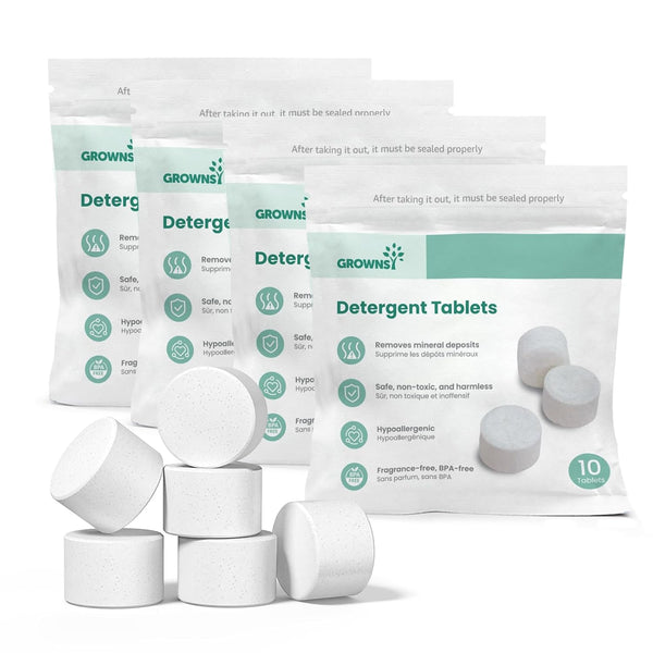 GROWNSY Detergent Tablets 40 Count, Bottle Washer Tablets Compatible with All Brands