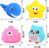 Bath Toys Set of 8 Pcs Light Up Floating Rubber Animal Toys, Color Changing Light for Kids Bathtub Games