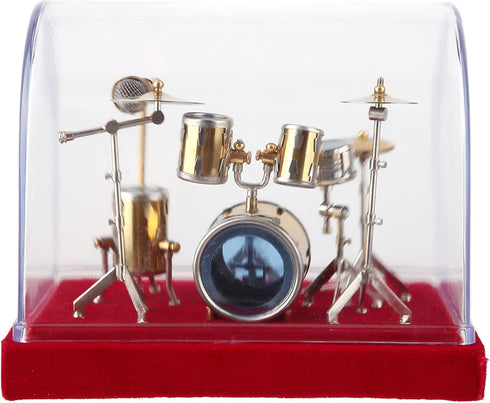 Miniature Drum Set, Kit Miniature Musical Instrument for Desk Display, Mini Ornaments Craft Home Decor (18cm)