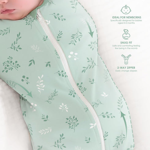 0-2 Pack 2) Baby Swaddle Months, Cotton Arm-In Zipper Sleep Sack, Wearable Blankets Wrap for Newborn Infant Girls, Boys