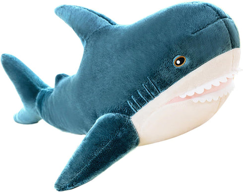 Giant Blue Shark Plush Pillow, Soft Toy Stuffed Animal Pillow for Comfortable Sleeping, 100cm/39.37inch.