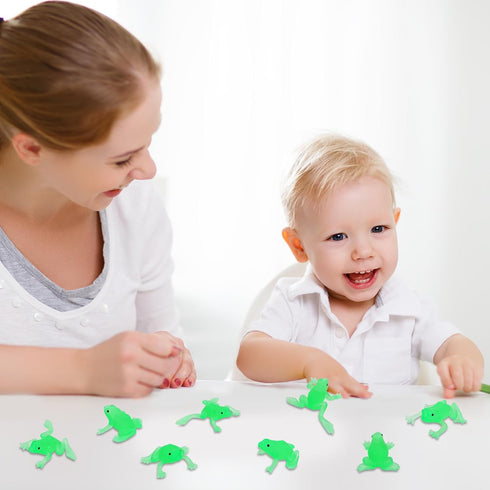 ONEST 40 Pieces Mini Frog Figurines Playset, Hand Painted Tiny Frogs, Realistic Rubber Figures for Kids Adults
