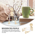 4 pcs Unfinished Wooden Robot Peg Dolls for DIY Painting Supplies