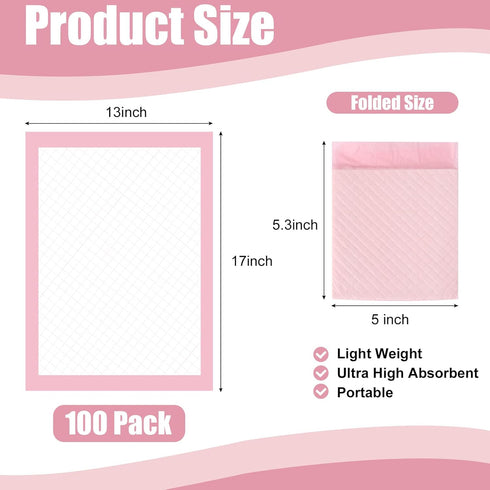Loccmat 100Pack 17 13 Disposable Changing Pads,Baby Disposable Underpads X in,Waterproof Diaper Changing Pad,Ultra