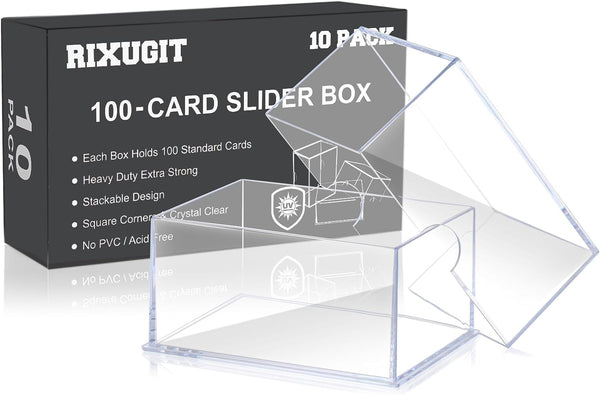 10-Pack 100-Count Deck-Case Card-Box, 2 Piece Trading Card Storage Box for Gaming, Sports, Baseball, Playing Cards