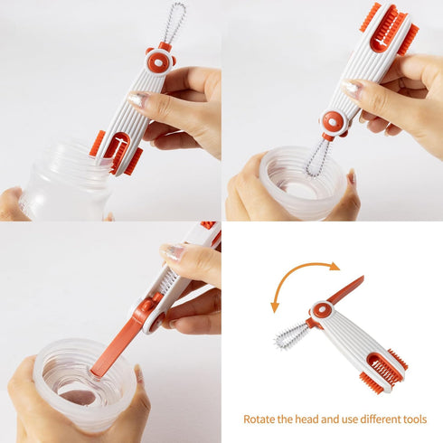 3 1 Set 3 Pack 3 in Cup Lid Gap Cleaning Brush with Straw Cleaner Brush, Multifunctional Cup Cover Cleaning Brush