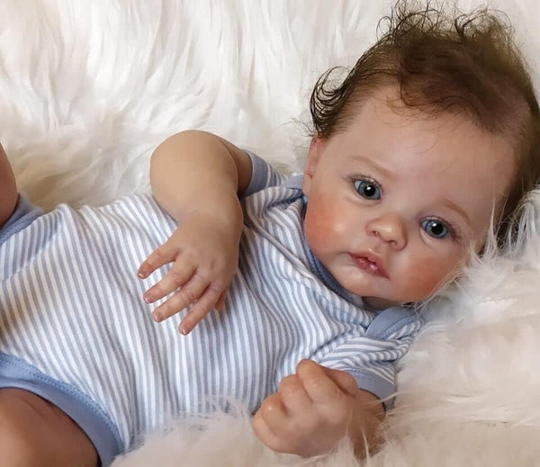 Anano Real Baby Full Body Silicone Doll Boy, 19 Inch Anatomical Correct Realistic Flexible Reborn Baby